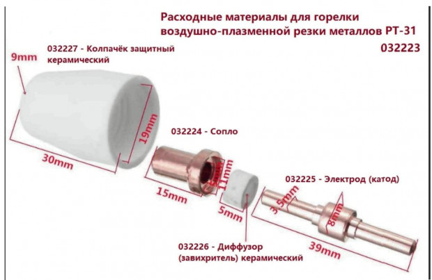 Плазмотрон (горелка плазменной резки металлов) PT-31, 5 м / plasma cutting torch